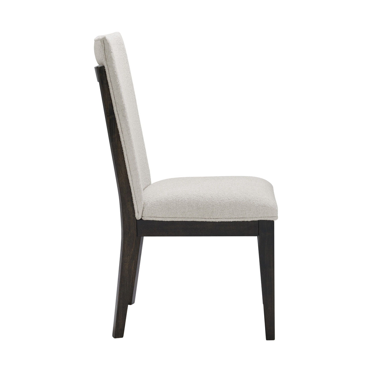 Soft upholstered dining chairs set of 2 in brown fabric with cushioned seat and wood legs on Tampa Home & Garden Store