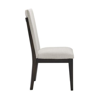 Soft upholstered dining chairs set of 2 in brown fabric with cushioned seat and wood legs on Tampa Home & Garden Store