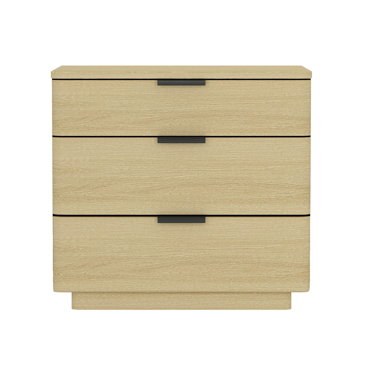 Oak Nightstand Payton with 3 drawers and dark metal handles by HouseOfZazla on Tampa Home & Garden Store