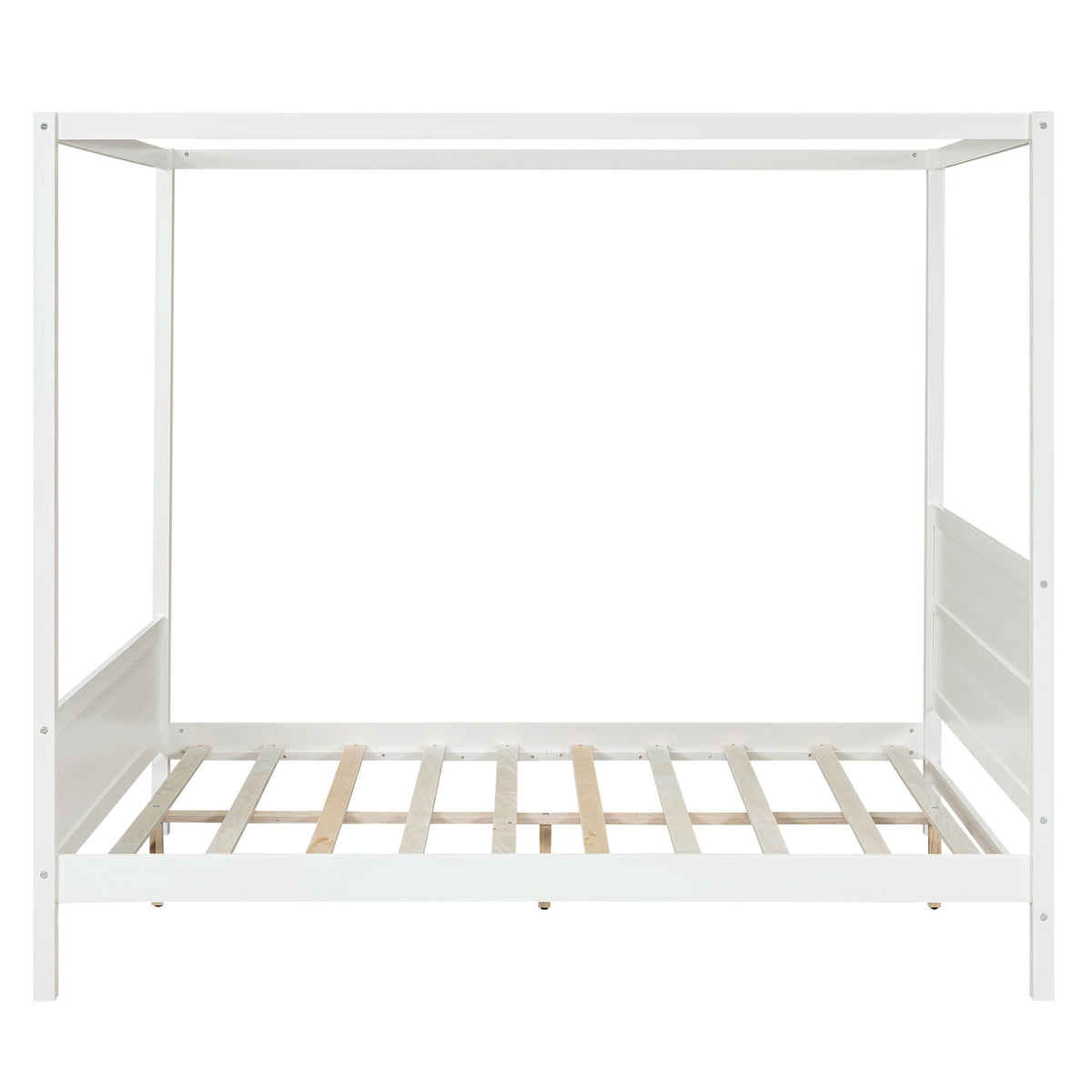 Modern Canopy Platform Bed and Wooden Headboard