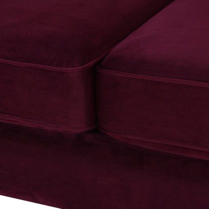 Jack 84 Modern Tuxedo Tufted Sofa burgundy velvet close-up with piping on Tampa Home & Garden Store