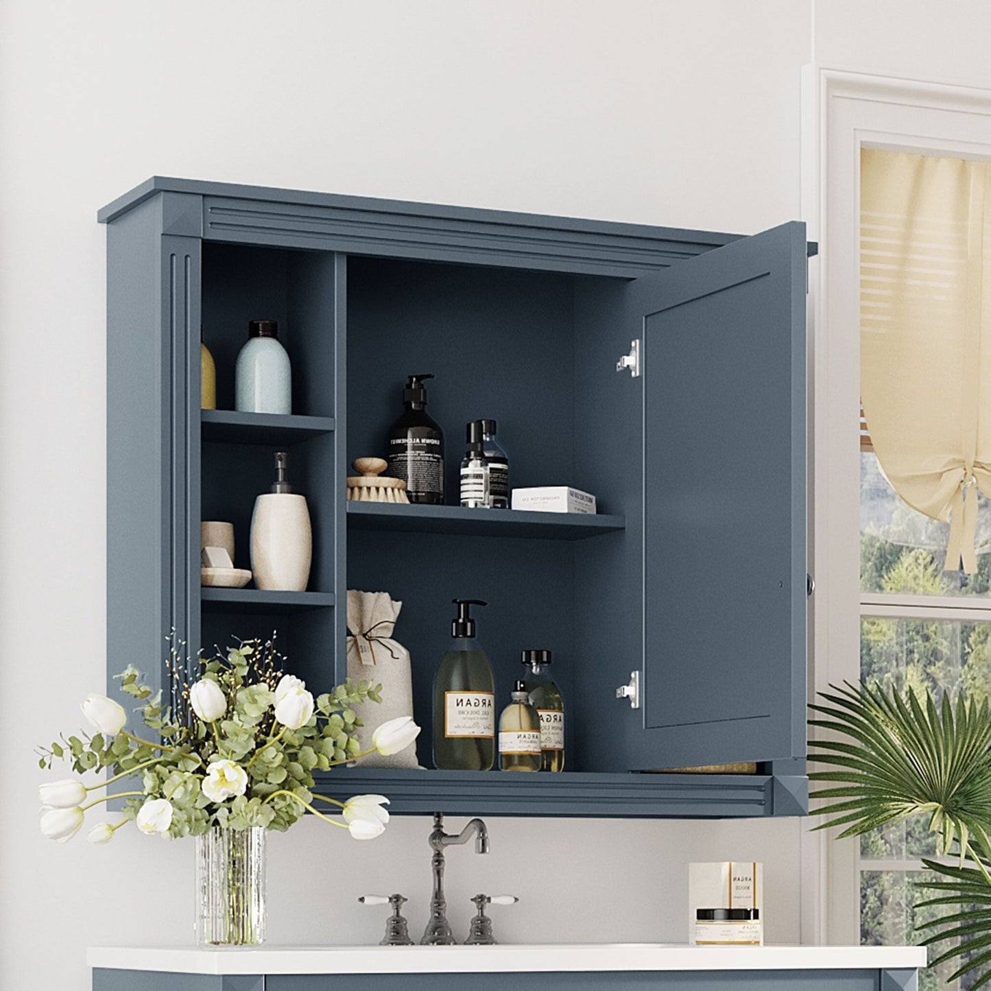 Wall Mounted Bathroom Storage Cabinet and Mirror