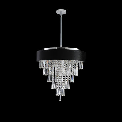 18-inch modern crystal chandelier with black velvet shade, chrome stem, HouseOfZazla on Tampa Home & Garden Store