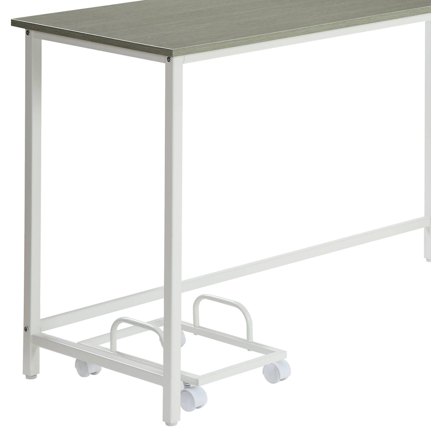 Bambina Computer Desk white metal frame gray wood top corner desk HouseOfZazla on Tampa Home & Garden Store