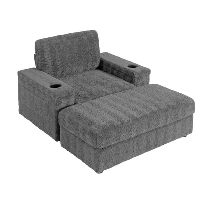 Oversized Chaise Lounge Rabbit Fur Sofa Bed