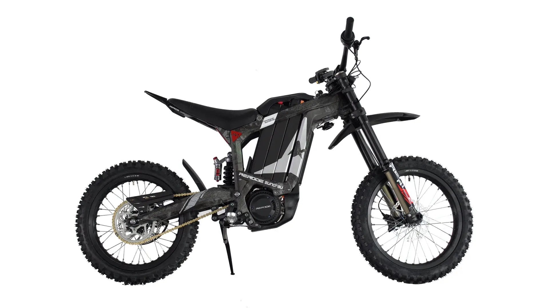 R1-17 E-Dirt Bike by EUNORAU E-BIKE US with carbon fiber frame and knobby tires on Tampa Home & Garden Store