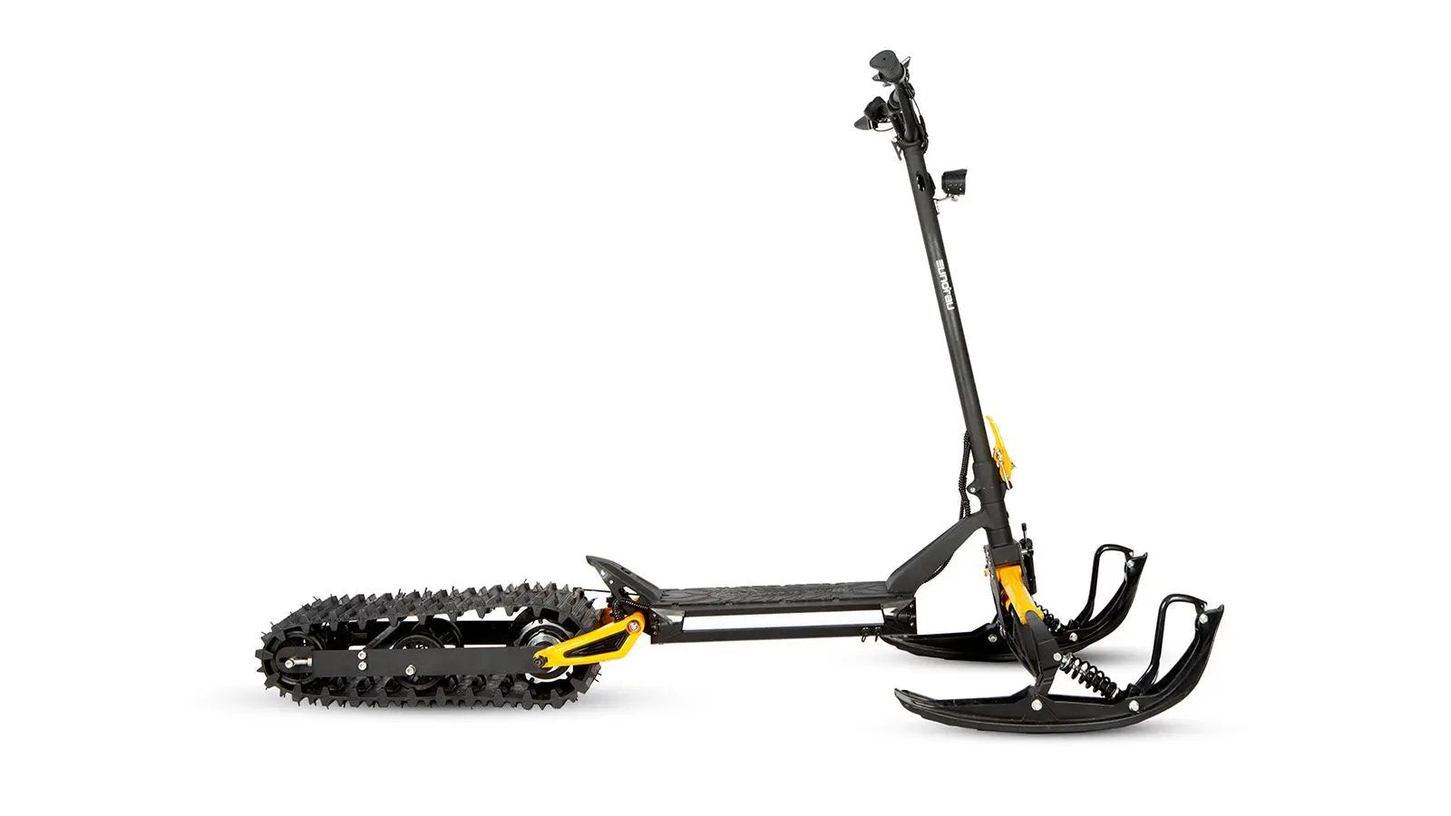 ICEX 1.0 sled with black frame and yellow accents, rear track by EUNORAU E-BIKE US on Tampa Home & Garden Store