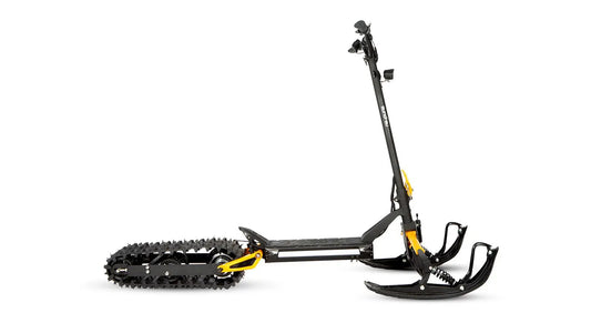 ICEX 1.0 sled with black frame and yellow accents, rear track by EUNORAU E-BIKE US on Tampa Home & Garden Store