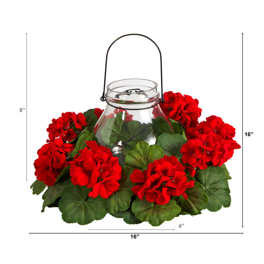 16” Artificial Geranium Candelabrum - Tampa Home & Garden Store