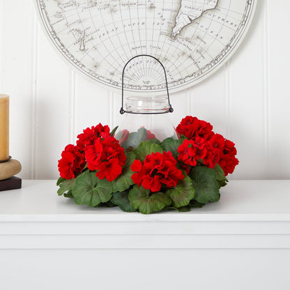 16” Artificial Geranium Candelabrum - Tampa Home & Garden Store