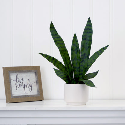16" Artificial Sansevieria Snake Plant with Decorative Planter - Tampa Home & Garden Store