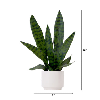 16" Artificial Sansevieria Snake Plant with Decorative Planter - Tampa Home & Garden Store