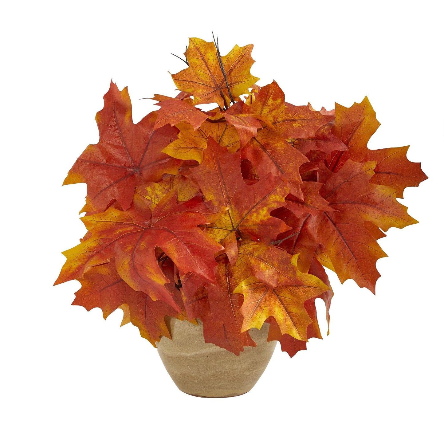 16” Autumn Maple Leaf Artificial Plant in Decorative Planter - Tampa Home & Garden Store