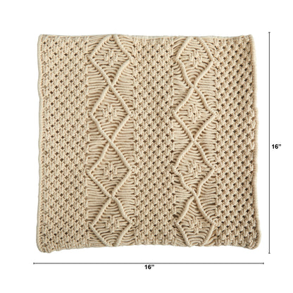 16” BOHO Woven Macrame Decorative Pillow Cover - Tampa Home & Garden Store