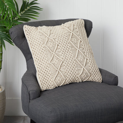 16” BOHO Woven Macrame Decorative Pillow Cover - Tampa Home & Garden Store