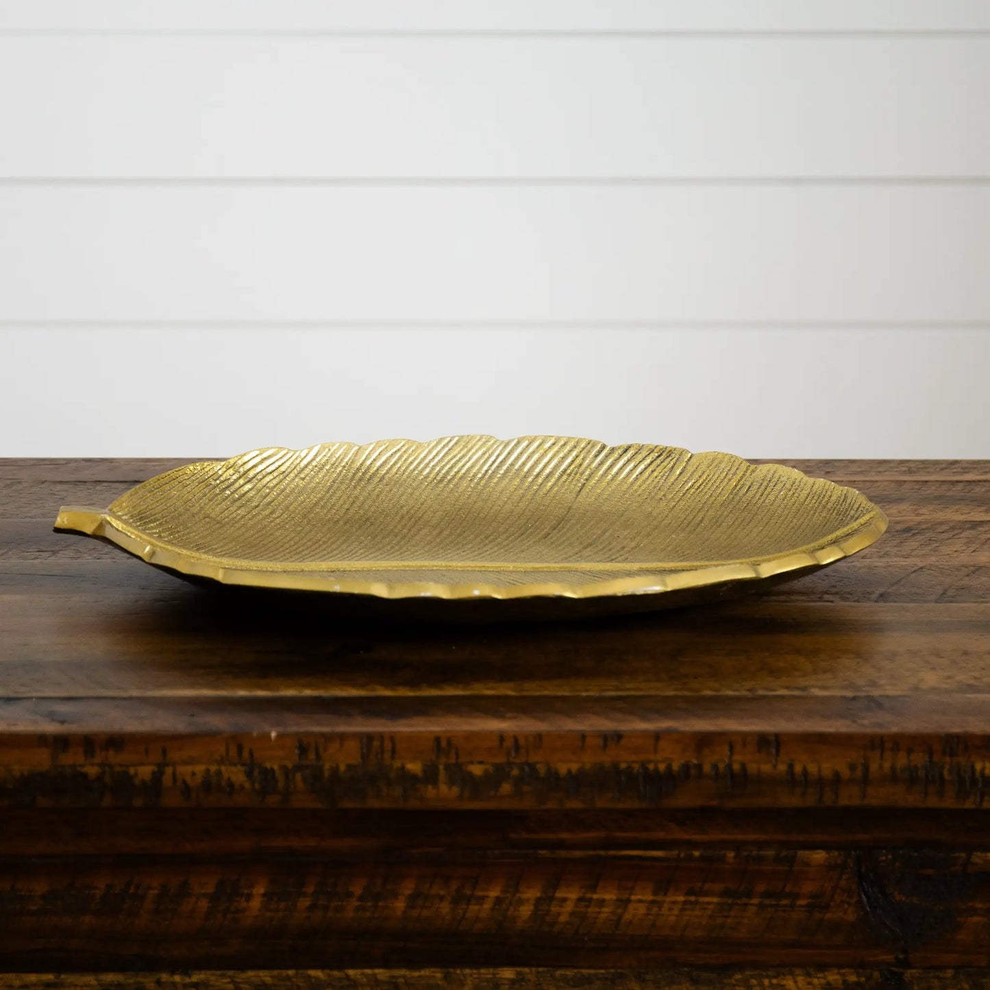 16” Gold Leaf Tray Decorative Accent - Tampa Home & Garden Store