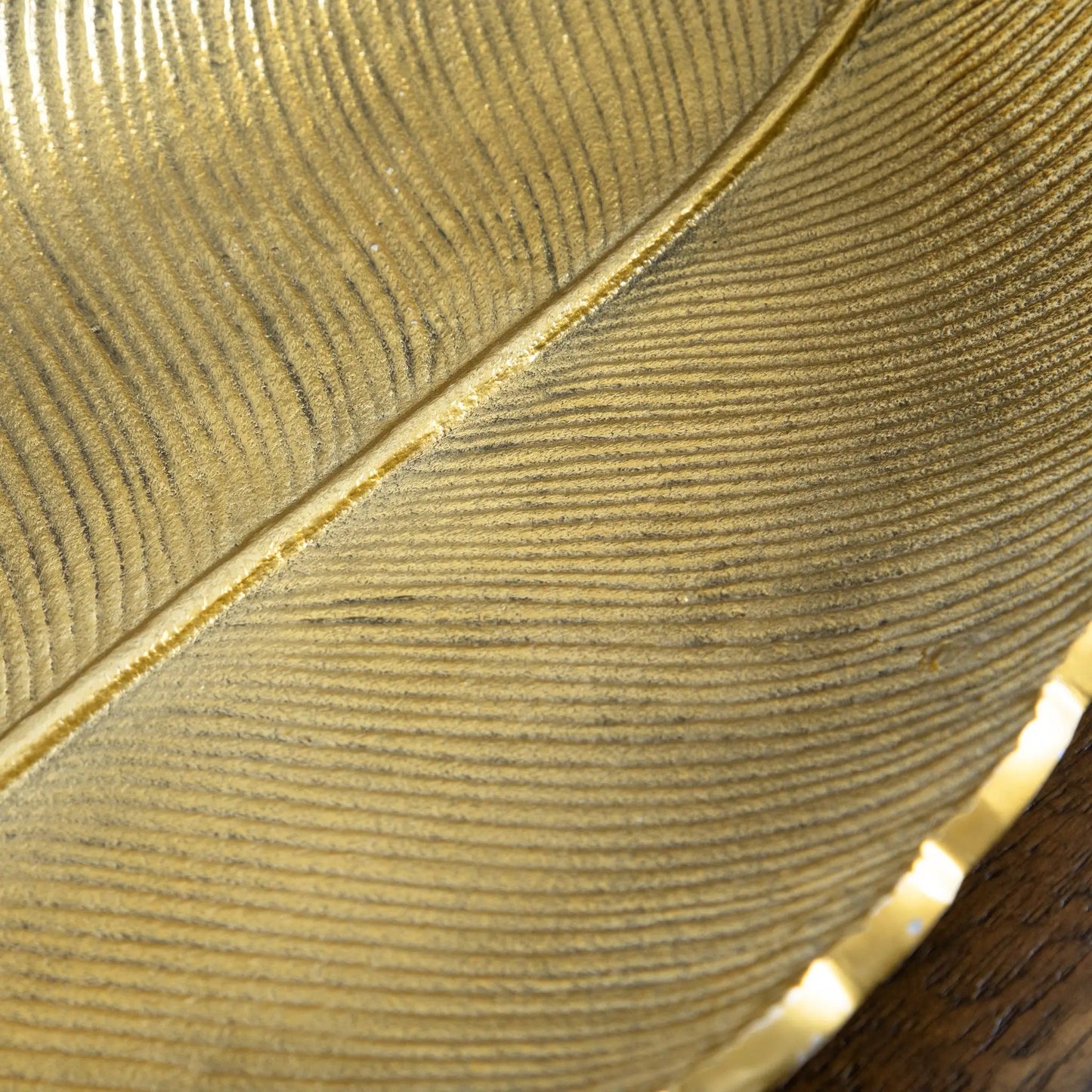 16” Gold Leaf Tray Decorative Accent - Tampa Home & Garden Store