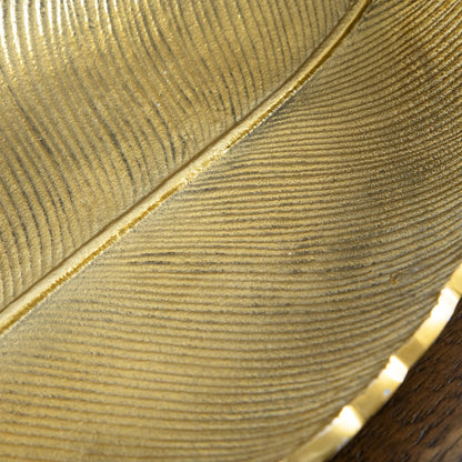 16” Gold Leaf Tray Decorative Accent - Tampa Home & Garden Store