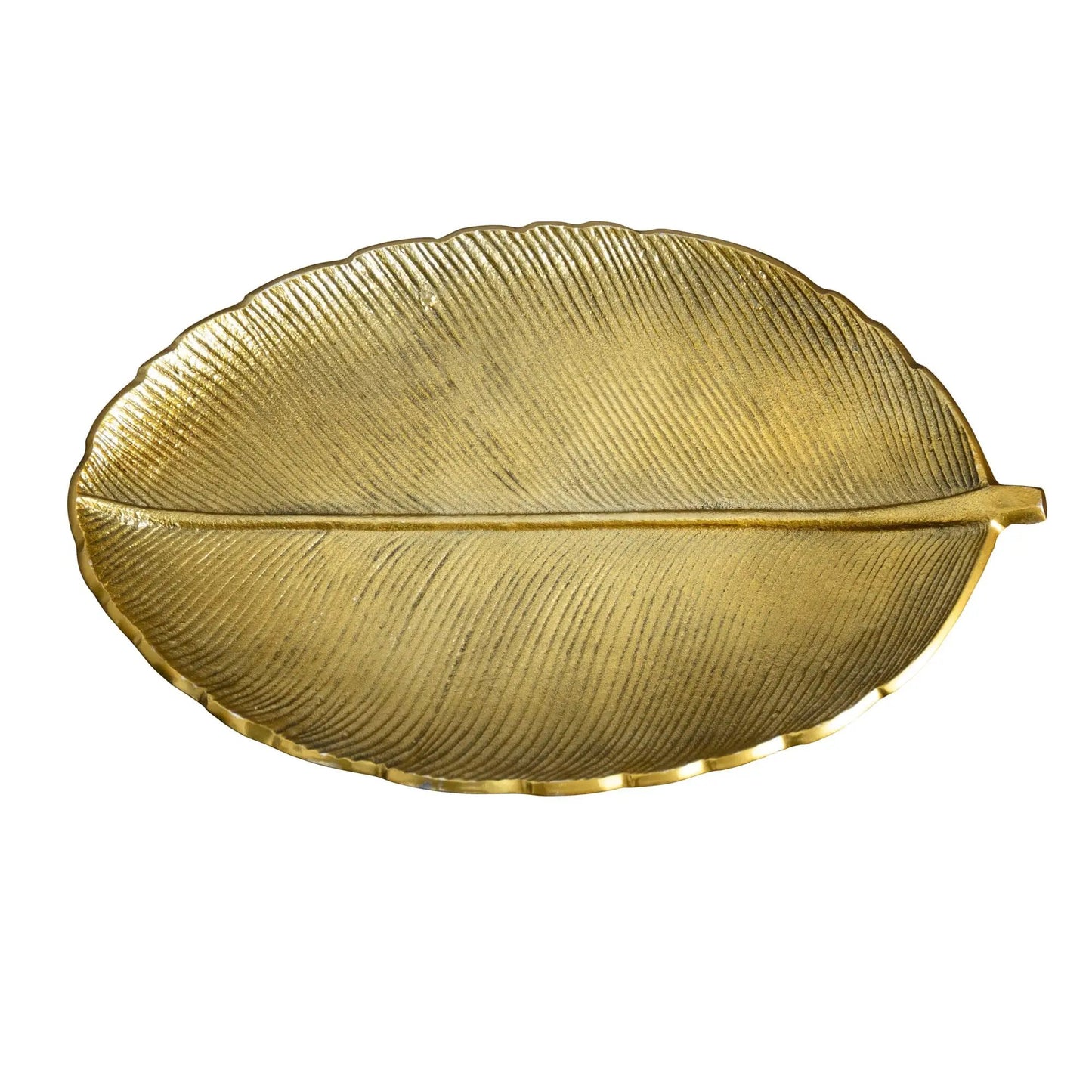 16” Gold Leaf Tray Decorative Accent - Tampa Home & Garden Store