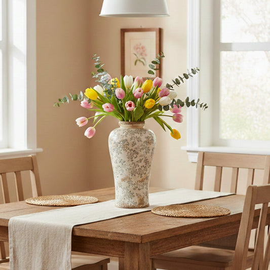 Vase urne floral en céramique toscane de 40 cm (16 po)