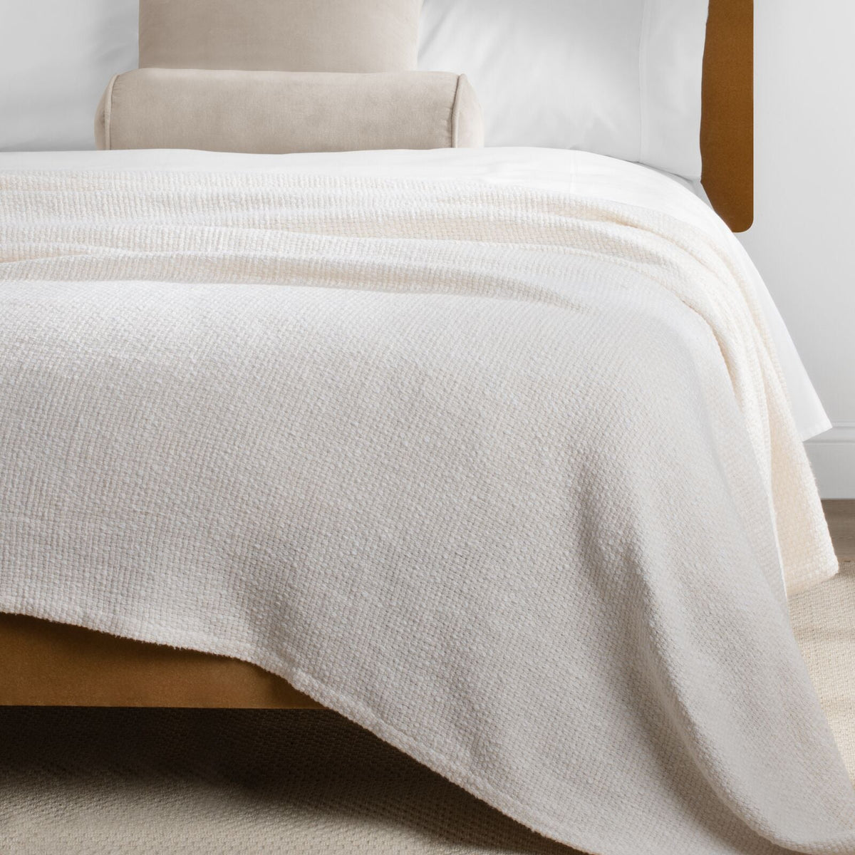 Nate Home by Nate Berkus Waffle Blanket, white textured waffle blanket for queen bed on Tampa Home & Garden Store