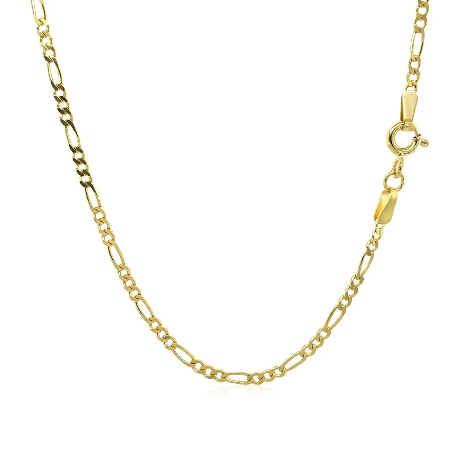 14k yellow gold solid Figaro chain necklace 1.9mm with lobster clasp by Bids.com on Tampa Home & Garden Store
