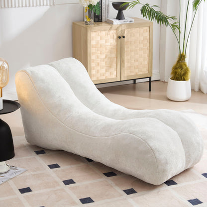 Creative Bean Bag Sofa Chair by HouseOfZazla in light beige fabric with sponge filling on Tampa Home & Garden Store