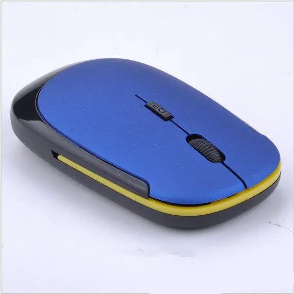 Laptop wireless mouse blue top with black base and yellow trim FLIPSTYLEZLLC on Tampa Home & Garden Store