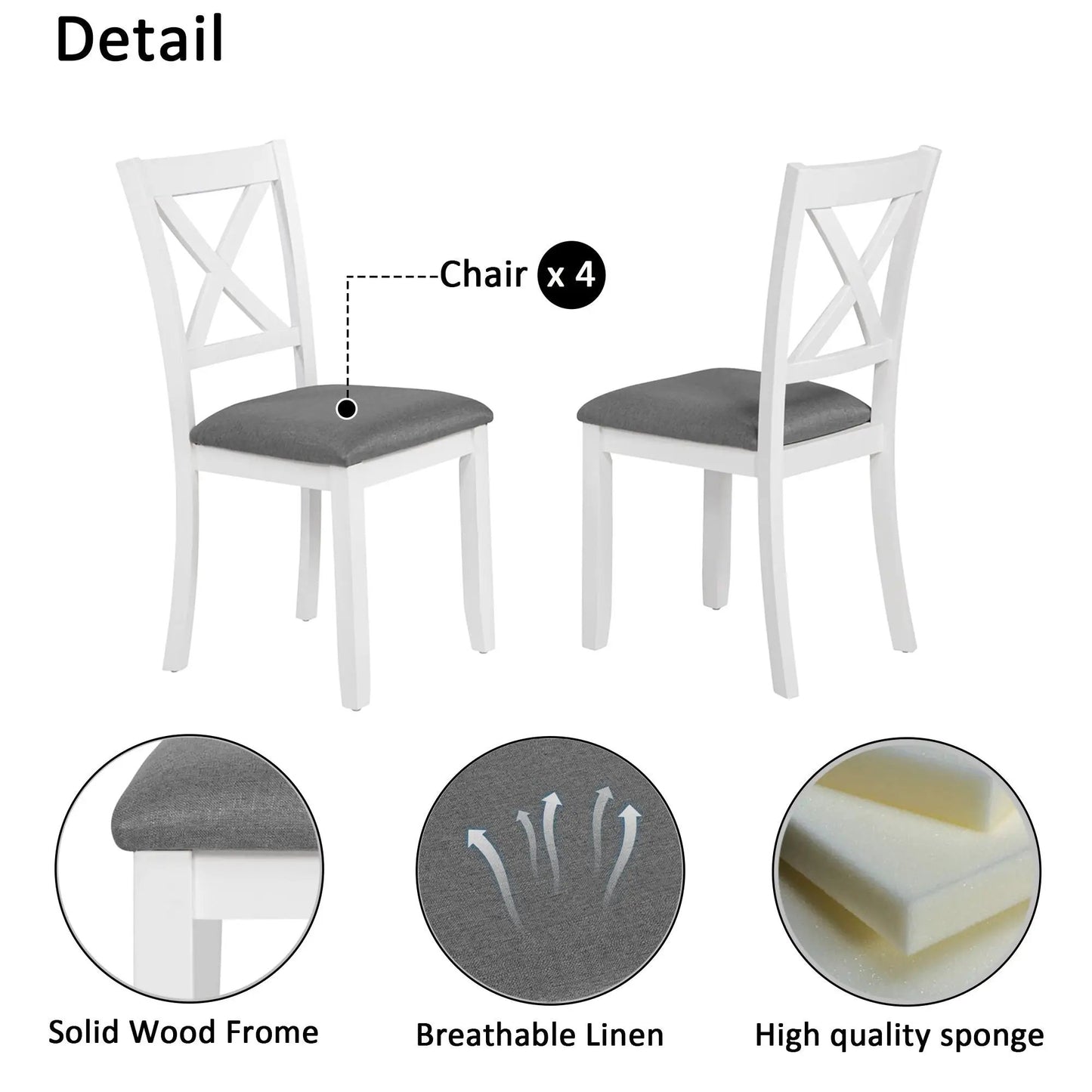 Modern Dining Table Set With Chairs for Kitchen