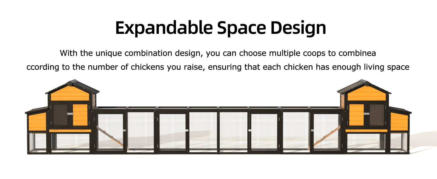 Large Outdoor Solid Wood Chicken Coop and Run