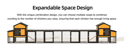 Large Outdoor Solid Wood Chicken Coop and Run