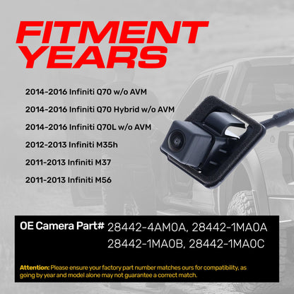 Master Tailgaters Infiniti OE backup camera for Q70 series with 28442-1MA0A/B/C and 28442-4AM0A on Tampa Home & Garden Store