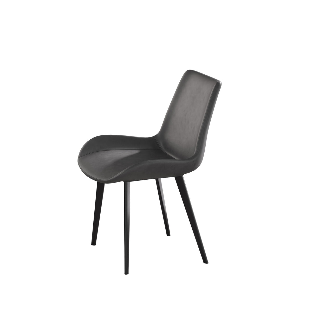 Modern dining chair set of 2 with black faux leather seat and metal legs HouseOfZazla on Tampa Home & Garden Store