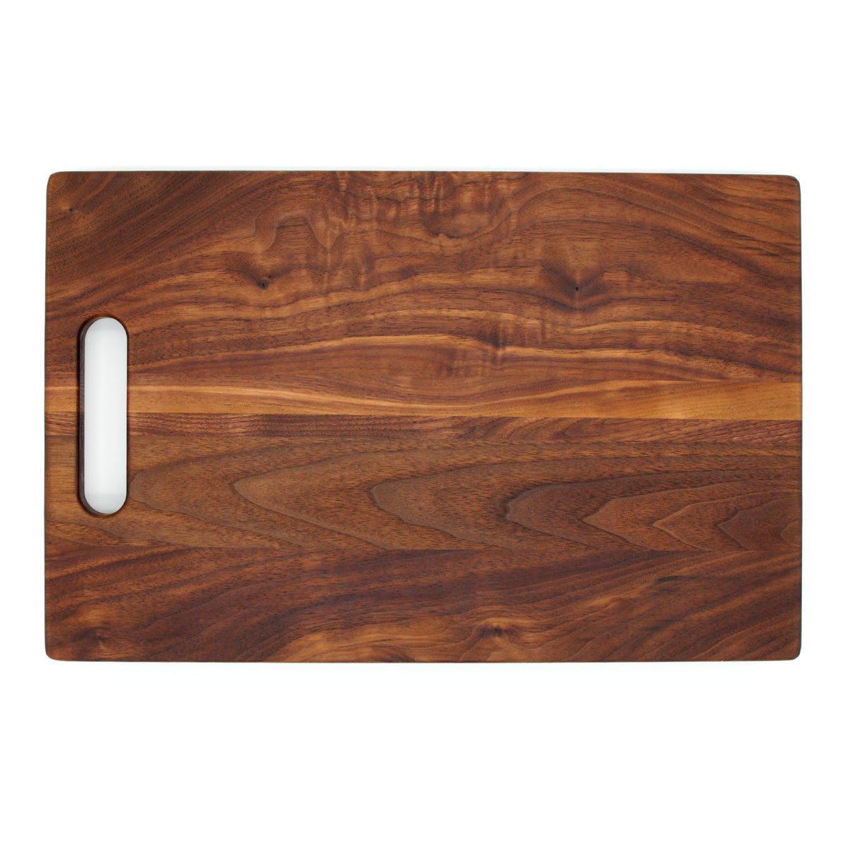Single Handle Cutting Board by Refine Kitchenware in warm wood with cutout handle on Tampa Home & Garden Store