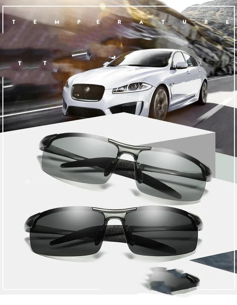 Automatic Color Changing Polarized Glasses, two black sporty wraparound sunglasses FLIPSTYLEZLLC on Tampa Home & Garden Store