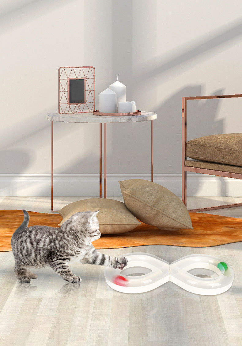 Cat toy turntable set white plastic track with red and green ends by Sell My Stuff on Tampa Home & Garden Store