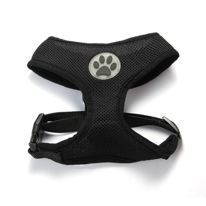 Breathable Mesh Traction Rope For Pet Chest Harness black mesh with paw emblem by Pet Zen on Tampa Home & Garden Store