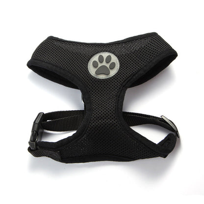 Breathable Mesh Traction Rope For Pet Chest Harness black mesh with paw emblem by Pet Zen on Tampa Home & Garden Store