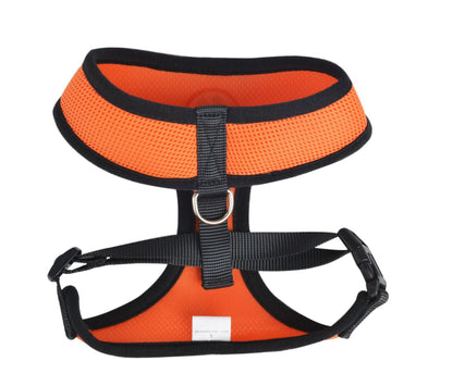 Breathable Mesh Traction Rope Chest Harness orange mesh with black trim by Pet Zen on Tampa Home & Garden Store