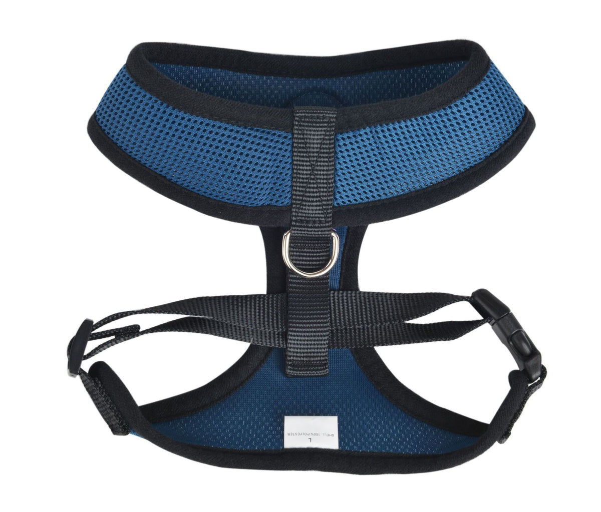 Breathable Mesh Traction Rope Pet Chest Harness blue with black trim and D-ring by Pet Zen on Tampa Home & Garden Store