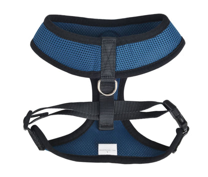 Breathable Mesh Traction Rope Pet Chest Harness blue with black trim and D-ring by Pet Zen on Tampa Home & Garden Store