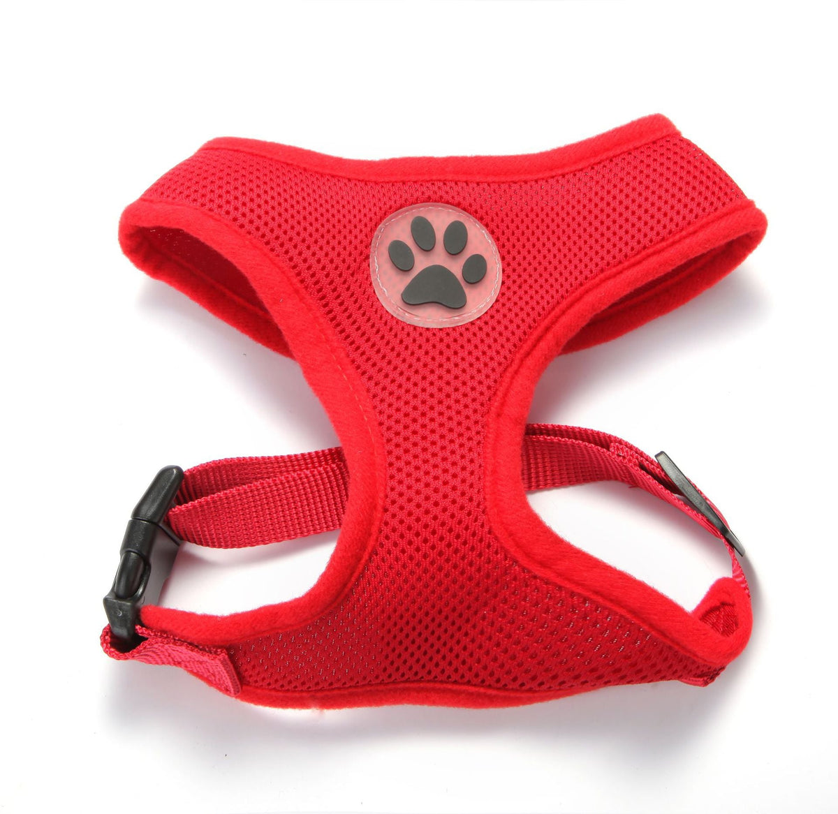 Pet Zen breathable red mesh chest harness with paw badge and adjustable strap on Tampa Home & Garden Store