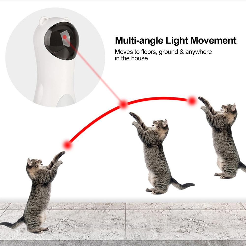 Automatic laser cat toy white bear-shaped device with red laser on Tampa Home & Garden Store