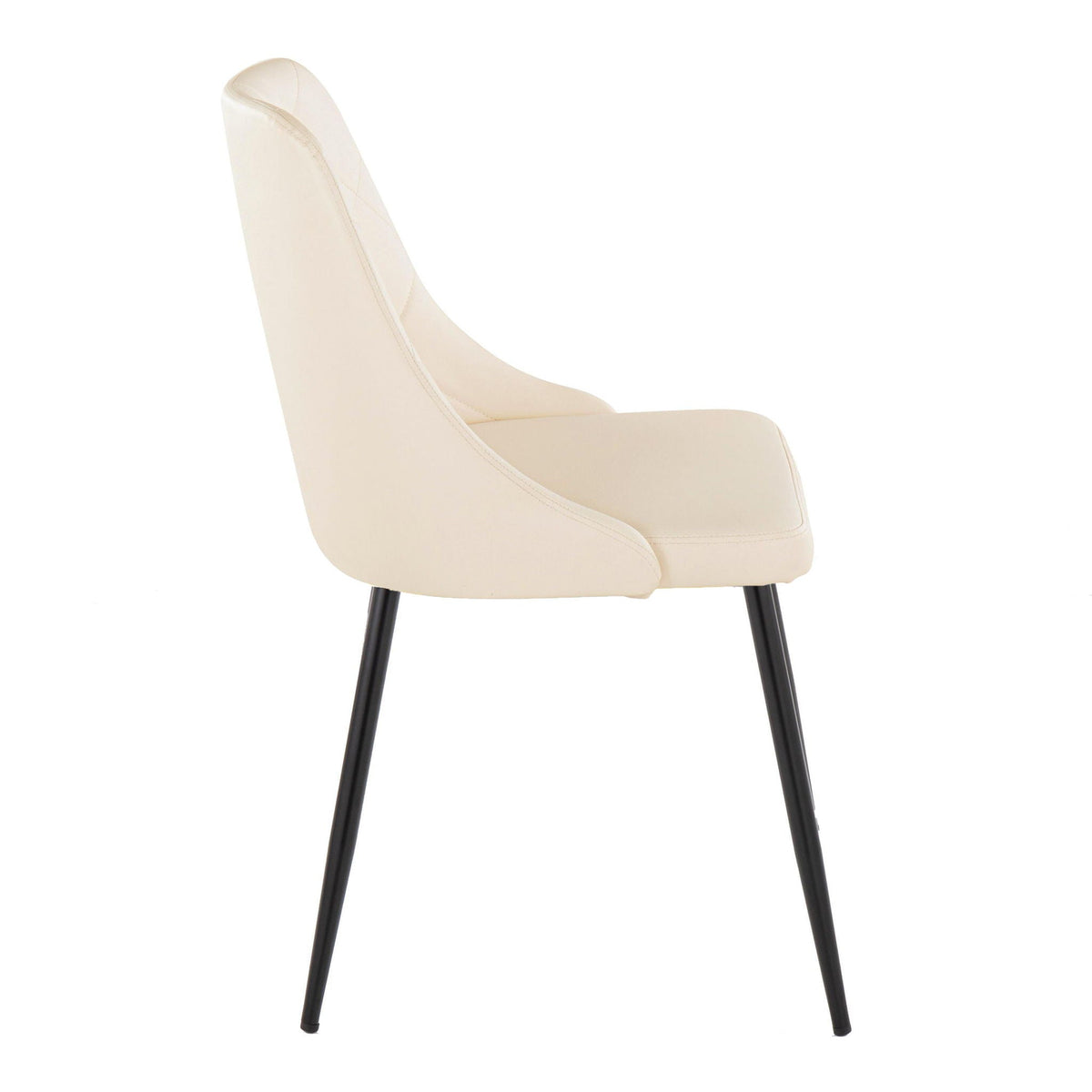 Giovanni contemporary dining chair cream upholstery with back and black legs Set of 2 HouseOfZazla on Tampa Home & Garden Store
