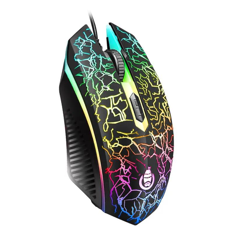 Gaming mouse FLIPSTYLEZLLC with cracked RGB LED pattern, wired USB on Tampa Home & Garden Store