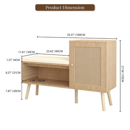 2 In 1 Shoe Storage Bench With Adjustable Shelves