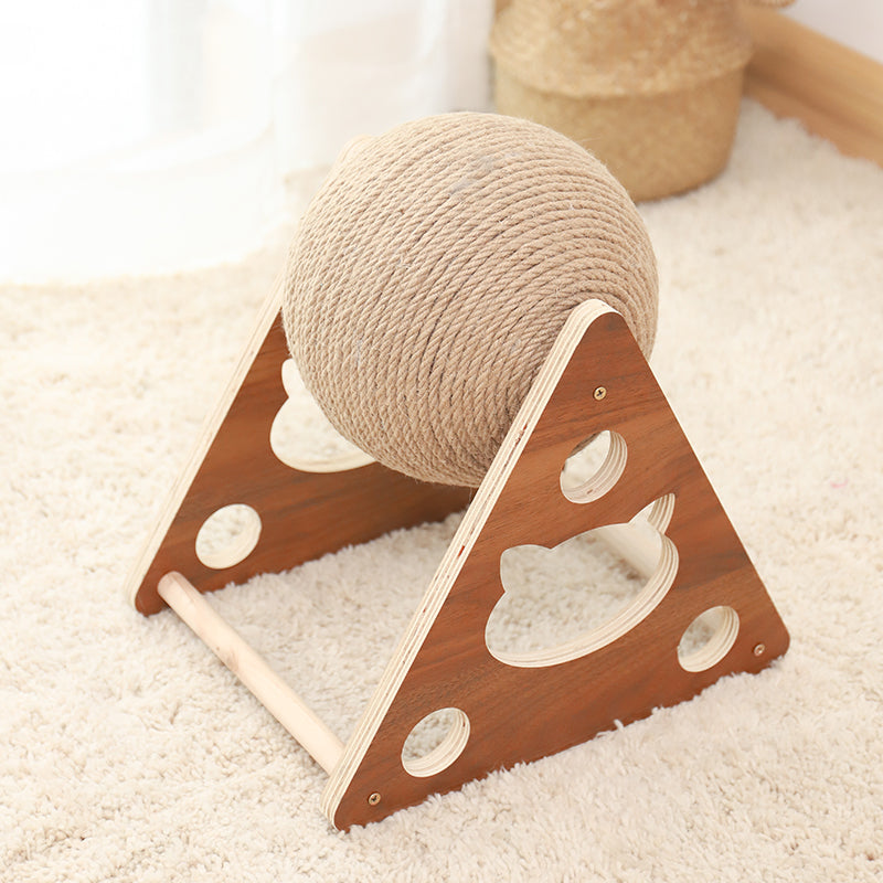 Wooden triangle cat tree with sisal rope ball scratching toy by Sell My Stuff on Tampa Home & Garden Store