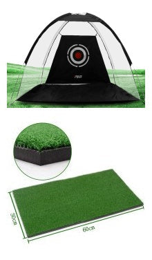 Golf practice net tent with target and green turf mat; two-item set by My Store on Tampa Home & Garden Store