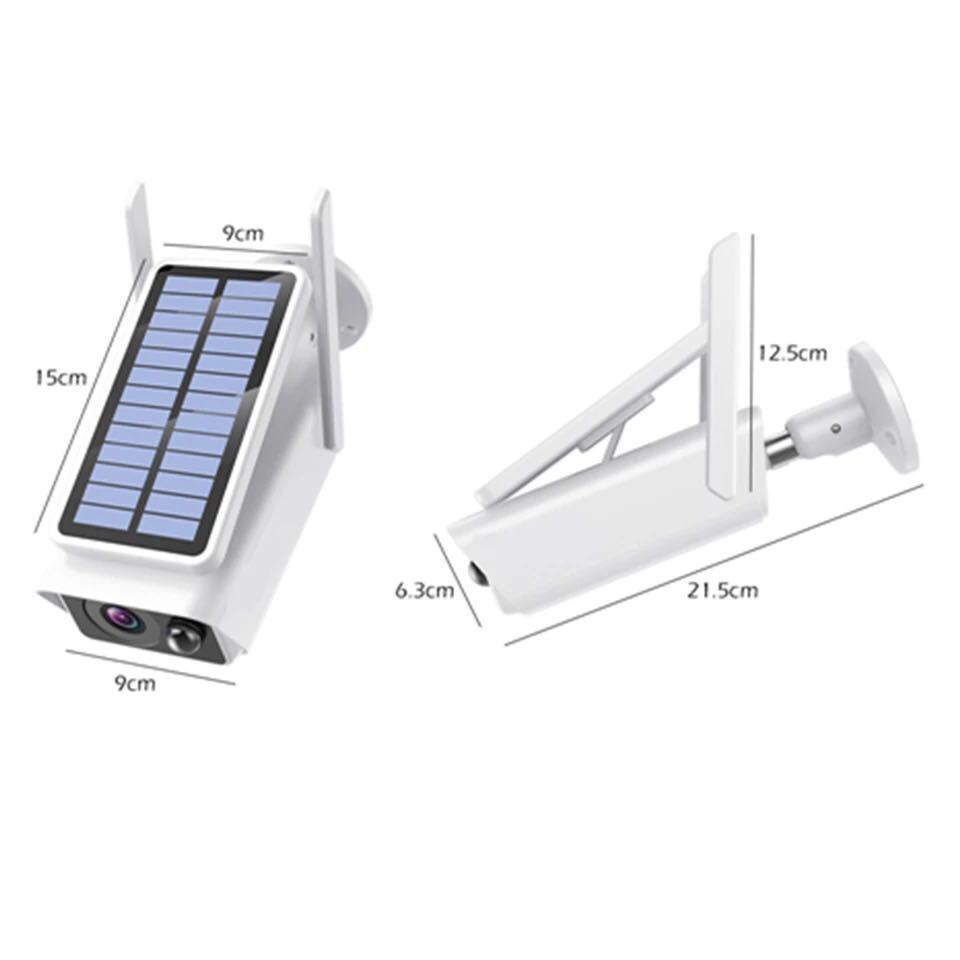 Wireless Wifi Solar Rechargeable Battery Camera white solar panel security camera on stand on Tampa Home & Garden Store