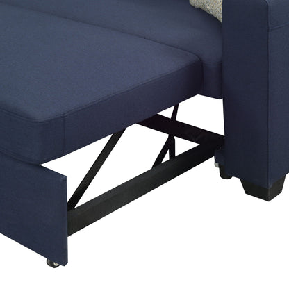 Reversible sleeper sectional navy pop-up sleeper and hidden storage chaise by HouseOfZazla on Tampa Home & Garden Store